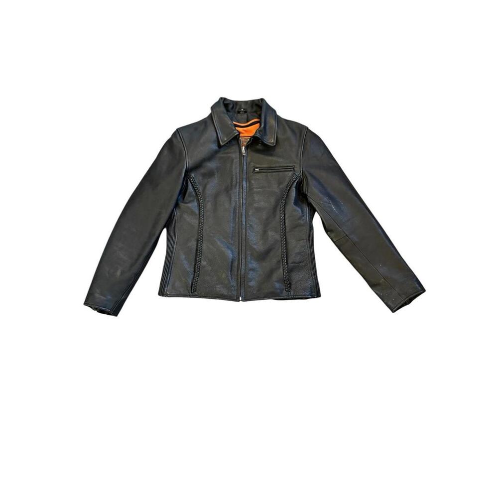 First Classics Black Leather Jacket Womens Motorcycle Biker Lined Thinsulate M
